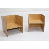 Vintage design kubusstoeltje van Van Dijk Toys